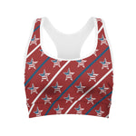 USA Patriotic Star Pattern Print Women's Sports Bra