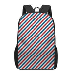 USA Patriotic Striped Pattern Print 17 Inch Backpack