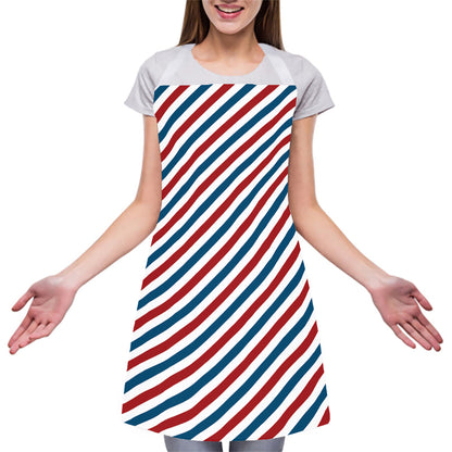 USA Patriotic Striped Pattern Print Adjustable Apron