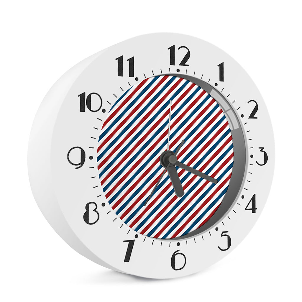 USA Patriotic Striped Pattern Print Alarm Clock