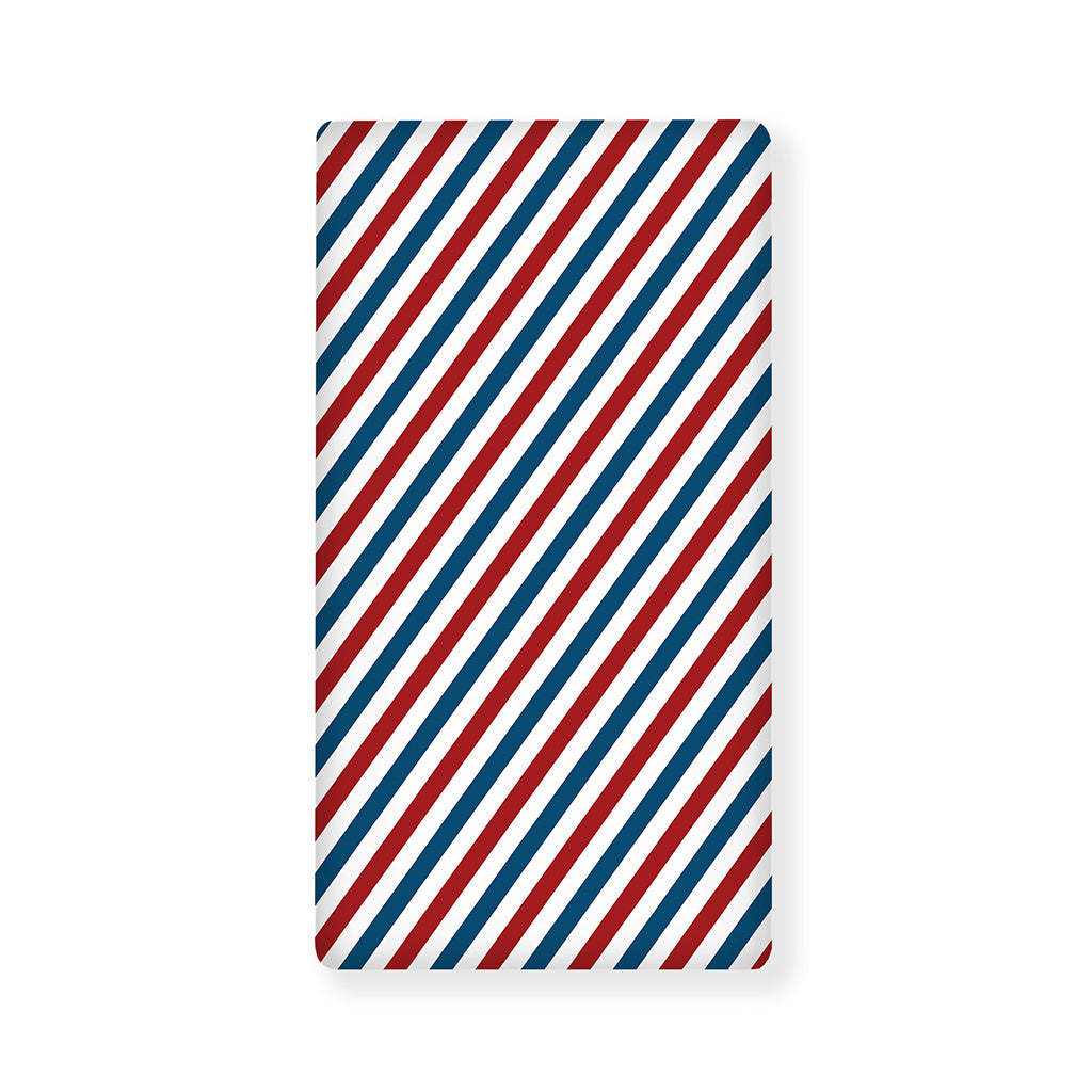 USA Patriotic Striped Pattern Print Baby Crib Sheet