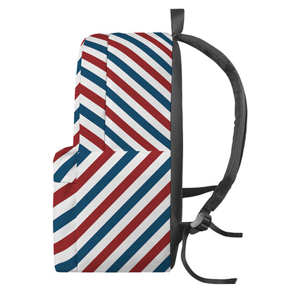 USA Patriotic Striped Pattern Print Backpack