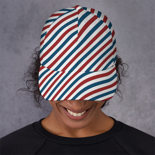 USA Patriotic Striped Pattern Print Baseball Cap