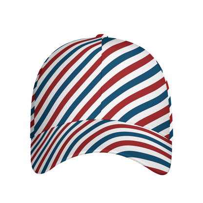 USA Patriotic Striped Pattern Print Baseball Cap
