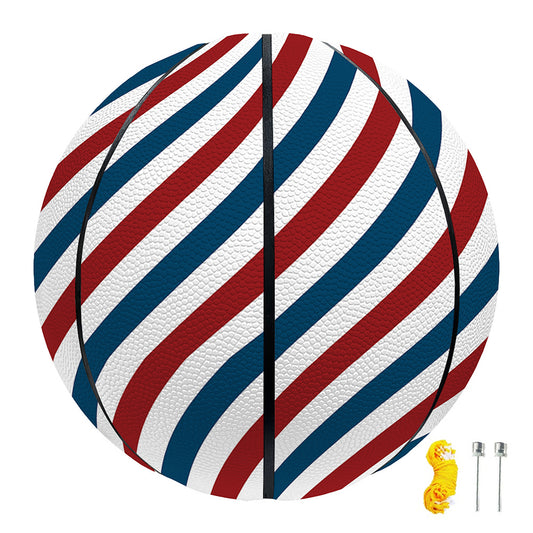 USA Patriotic Striped Pattern Print Basketball