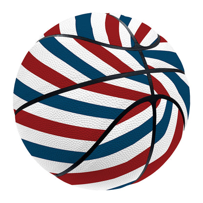 USA Patriotic Striped Pattern Print Basketball