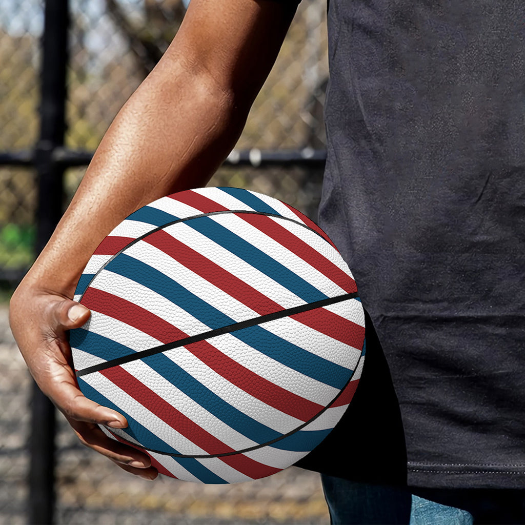 USA Patriotic Striped Pattern Print Basketball