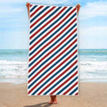 USA Patriotic Striped Pattern Print Beach Towel