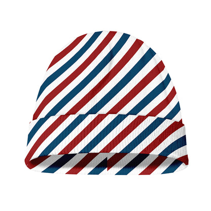 USA Patriotic Striped Pattern Print Beanie