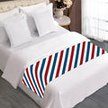 USA Patriotic Striped Pattern Print Bed Runner