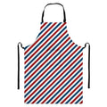 USA Patriotic Striped Pattern Print Bib Apron With Pocket