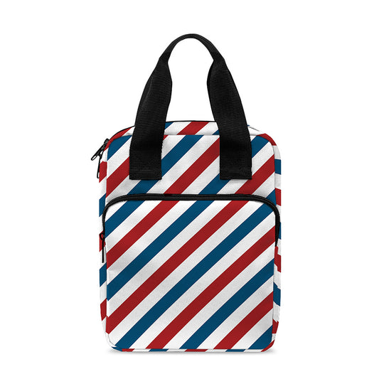 USA Patriotic Striped Pattern Print Bible Tote Bag