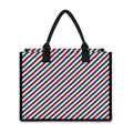 USA Patriotic Striped Pattern Print Canvas Tote Bag