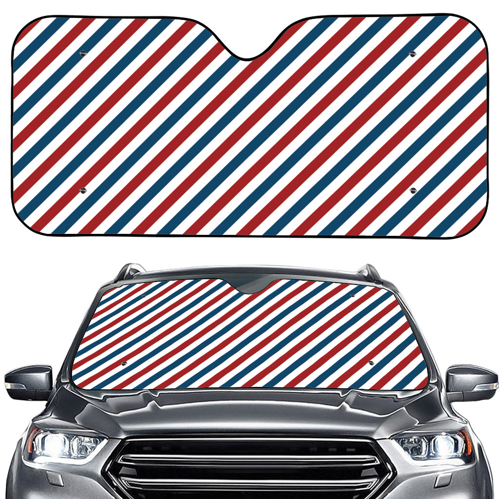 USA Patriotic Striped Pattern Print Car Windshield Sun Shade
