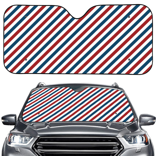 USA Patriotic Striped Pattern Print Car Windshield Sun Shade
