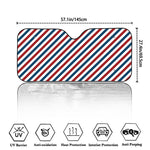 USA Patriotic Striped Pattern Print Car Windshield Sun Shade
