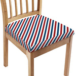 USA Patriotic Striped Pattern Print Chair Cushion Cover