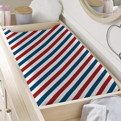 USA Patriotic Striped Pattern Print Changing Pad Cover