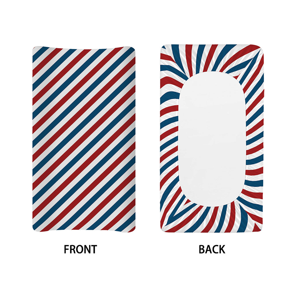 USA Patriotic Striped Pattern Print Changing Pad Cover