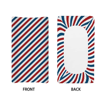 USA Patriotic Striped Pattern Print Changing Pad Cover