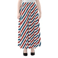 USA Patriotic Striped Pattern Print Chiffon Maxi Skirt