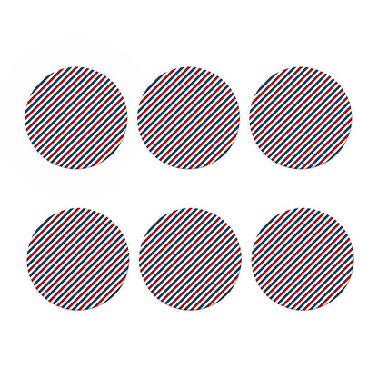 USA Patriotic Striped Pattern Print Coaster Set