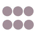 USA Patriotic Striped Pattern Print Coaster Set