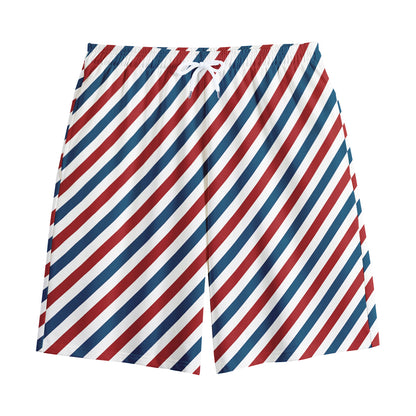 USA Patriotic Striped Pattern Print Cotton Shorts