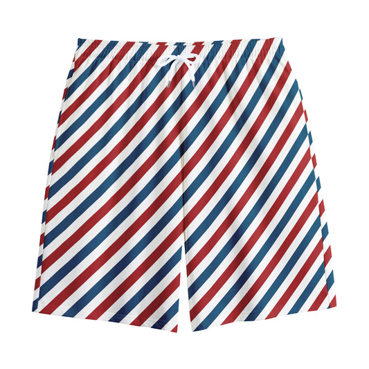 USA Patriotic Striped Pattern Print Cotton Shorts