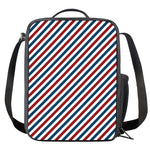 USA Patriotic Striped Pattern Print Crossbody Lunch Bag