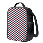 USA Patriotic Striped Pattern Print Crossbody Lunch Bag