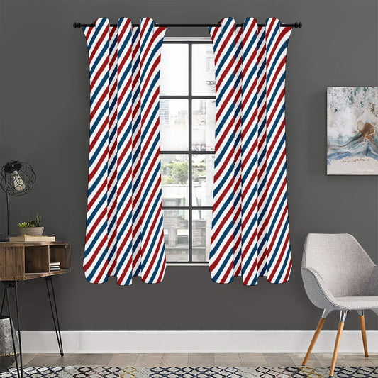 USA Patriotic Striped Pattern Print Curtain