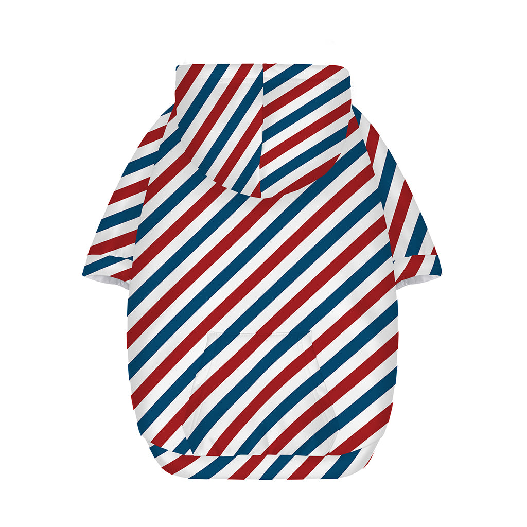 USA Patriotic Striped Pattern Print Dog Zip Up Hoodie