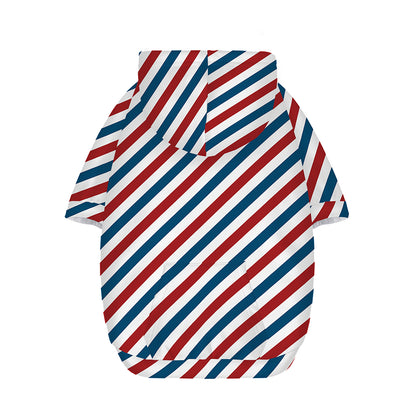 USA Patriotic Striped Pattern Print Dog Zip Up Hoodie
