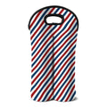 USA Patriotic Striped Pattern Print Double Neoprene Wine Tote