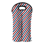 USA Patriotic Striped Pattern Print Double Neoprene Wine Tote