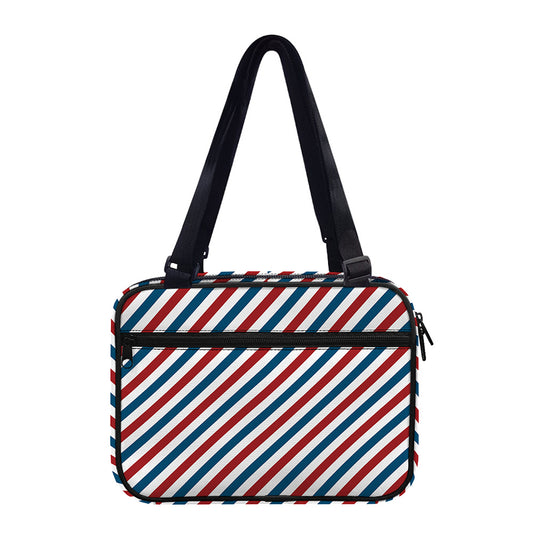 USA Patriotic Striped Pattern Print Double Strap Bible Bag