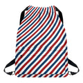 USA Patriotic Striped Pattern Print Drawstring Backpack