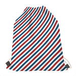 USA Patriotic Striped Pattern Print Drawstring Bag