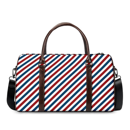 USA Patriotic Striped Pattern Print Duffle Bag