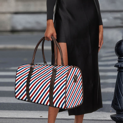 USA Patriotic Striped Pattern Print Duffle Bag