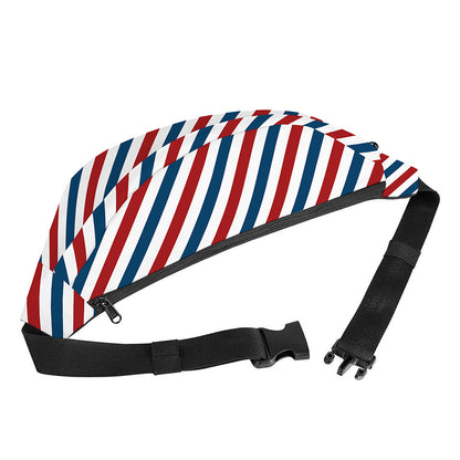 USA Patriotic Striped Pattern Print Fanny Pack