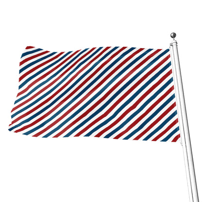 USA Patriotic Striped Pattern Print Flag