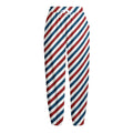 USA Patriotic Striped Pattern Print Fleece Lined Knit Pants