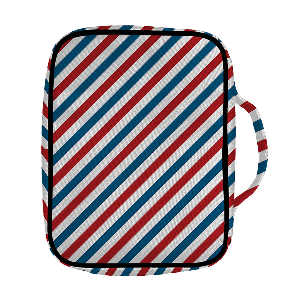 USA Patriotic Striped Pattern Print Front Pocket Bible Bag