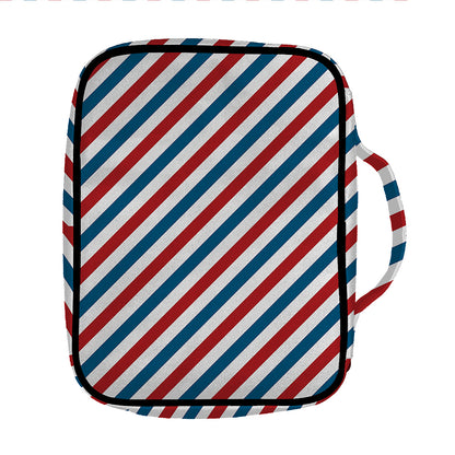 USA Patriotic Striped Pattern Print Front Pocket Bible Bag
