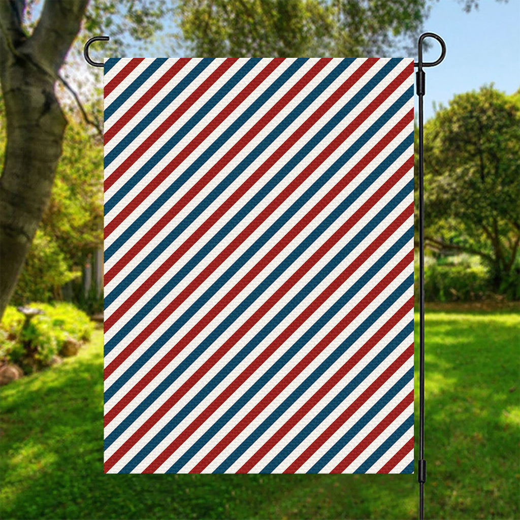 USA Patriotic Striped Pattern Print Garden Flag