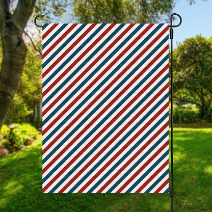 USA Patriotic Striped Pattern Print Garden Flag
