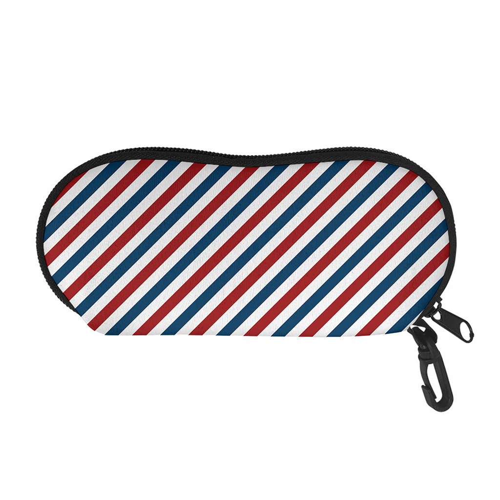 USA Patriotic Striped Pattern Print Glasses Case