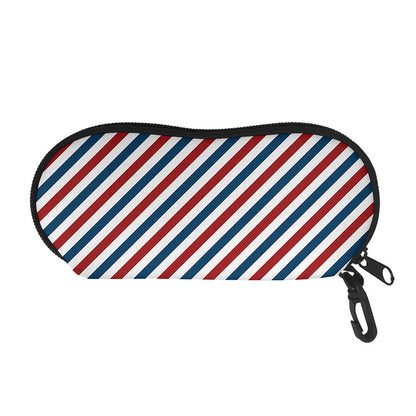 USA Patriotic Striped Pattern Print Glasses Case
